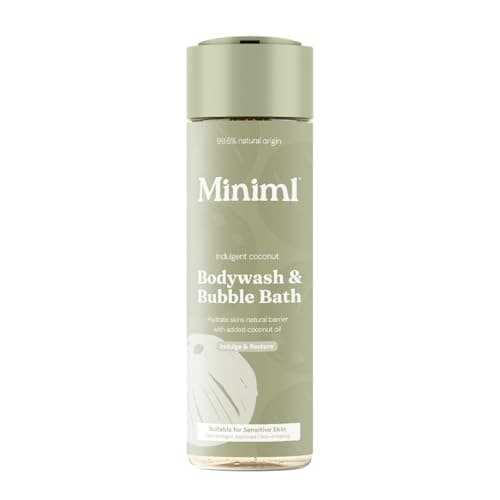 Image of Miniml Natural Body Wash & Bubble Bath - Indulgent Coconut 400ml,99.6% Natural, Vegan & Cruelty-Free Cleanser for Soft, Smooth Skin