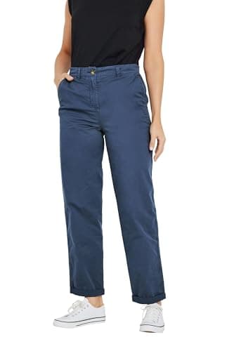 Image of Long Tall Sally - LTS Tall Blue Cotton Straight Leg Chino Jeans - Women's