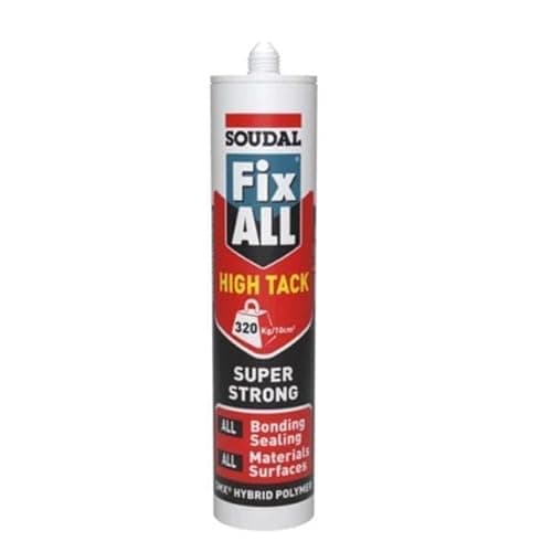 Image of Soudal Fix ALL High Tack Hybrid Polymer Bonding Sealant Adhesive & Filler Super Strong Polymer Technology Cartridge 290ml (Brown)