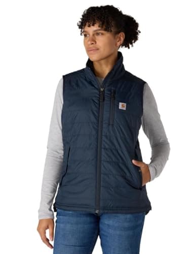 Image of Carhartt, Women's, Rain Defender® Nylon Insulated Mock-Neck Vest, Navy, S
