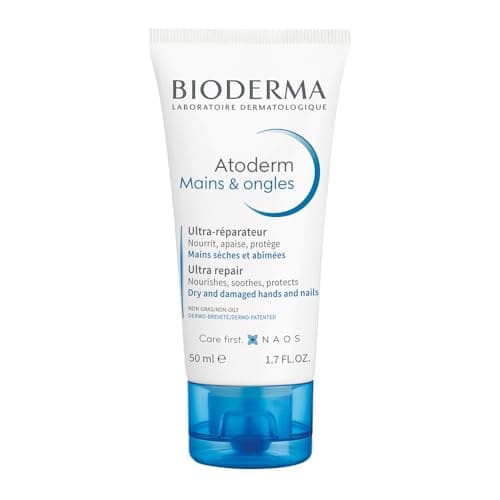Image of Bioderma Atoderm Hand & Nails Cream - Ultra Repairing & Nourishing Hand Cream & Nail Strengthener, Protect & Hydrate Very Dry & Sensitive Skin, 50ml