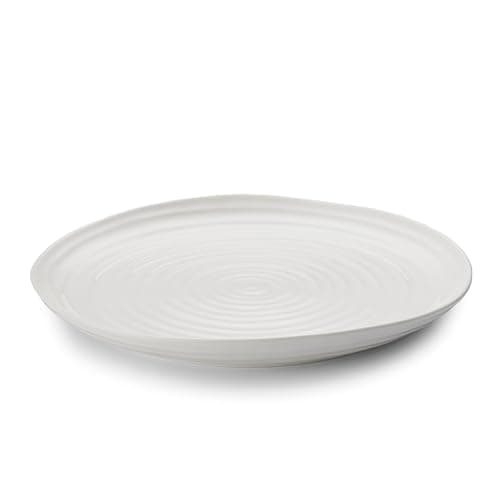 Image of Portmeirion x Sophie Conran Round Porcelain Serving Platter, Durable White Platter for Casual Dining and Entertaining, Dishwasher, Microwave, Freezer and Oven Safe, 30.8cm