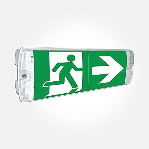 Image of LEDBRITE Emergency Bulkhead Light 5W Maintained & Non-Maintained IP65 Ceiling & Wall Fire Safety Light Fitting Exit Legend Included (Energy Class A++)