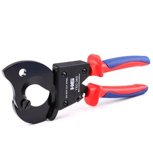 Image of HKS Ratchet Cable Wire Cutter Heavy Duty for Cutting Electrical Aluminum Copper and Multi-core Cables up to 300mm² (AWG 600MCM)