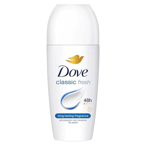 Image of Dove Classic Anti-Perspirant Roll On Women's Deodorant with ¼ moisturising cream for 48 hour sweat protection and long-lasting fragrance 6x 50 ml