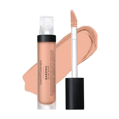 Image of bareMinerals BAREPRO 16HR All Over Skin-Perfecting Matte Concealer Mineral SPF 25 - Niacinamide, Conceals Dark Spots, Blemishes + Dark Circles Under Eyes, Safe for Sensitive Skin, Vegan