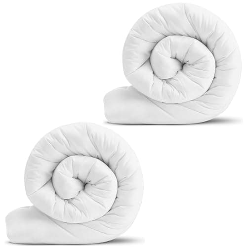 Image of Hafaa Single Duvet 10.5 Tog (2 Pack) Anti Allergy Duvets All Year Round Hollowfibre Filling Thick and Warm Duvet Single - UK Made