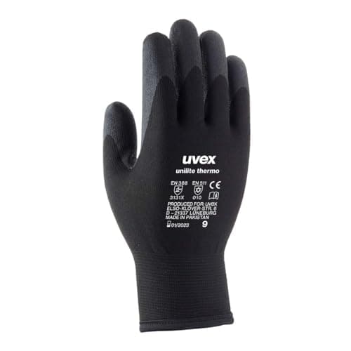 Image of Uvex 60593 8 Unilite Thermo Safety Glove, Size: 8, Black