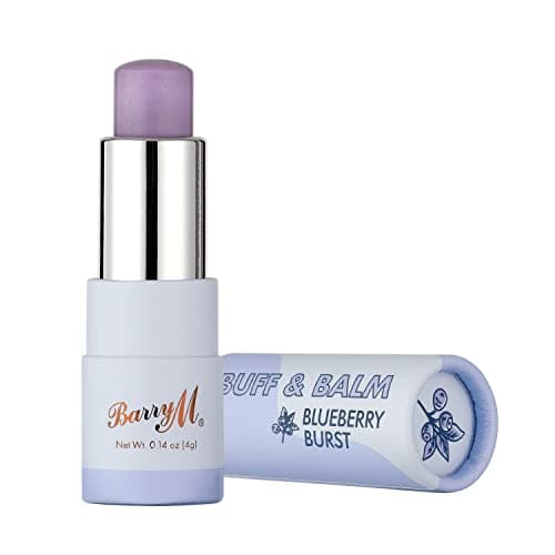 Image of Barry M Cosme Buff and Balm Lip Tint, with Scrub to Balm Formula in Purple Blueberry Burst