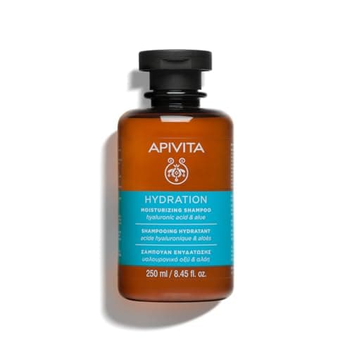 Image of Apivita Hydration Shampoo 250ml - Natural Hydrating Shampoo with Hyaluronic Acid, Aloe, and Honey - Provides Deep Hair Hydration, Controls Frizz, Prevents Hair Breakage and Split Ends