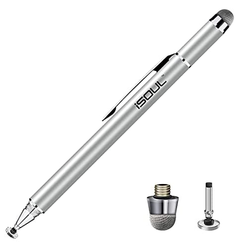 Image of iSOUL Stylus Pens for Touch Screens, Tablet Stylus Pencil, High Sensitivity & Fine Point Universal Touch Pen for Android iPhone Samsung Galaxy iPad Pro Air and All Devices Silver Eagle Stylus