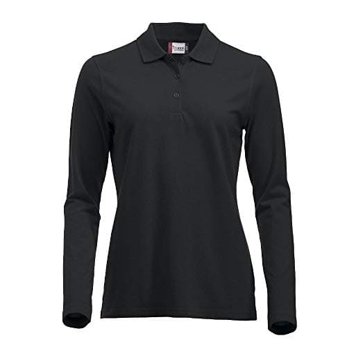 Image of CliQue Women's Clique Classic Long Sleeved Womens Marion Polo Shirt, Black, M UK
