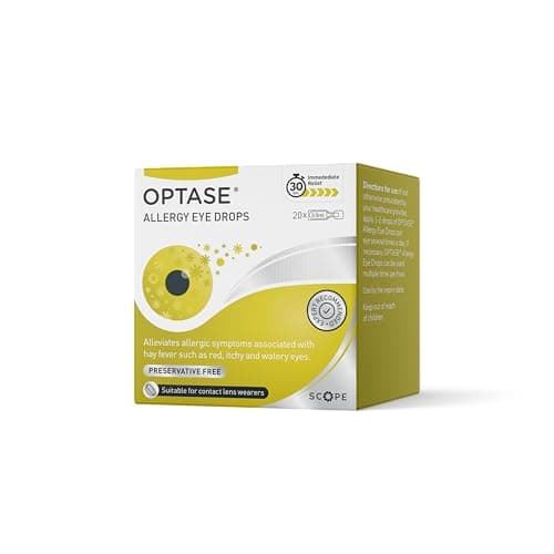 Image of Optase Allergy Eye Drops – A Unique Formulation for Hayfever and Allergic Symptoms Such as Red, Itchy & Watery Eyes – 20 Single 0.5ml Doses