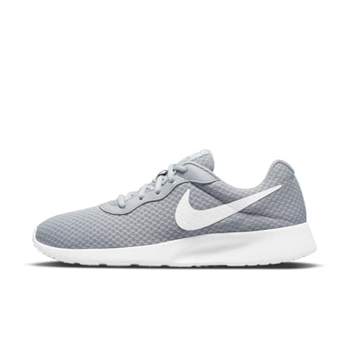 Image of NIKE Men's Tanjun Sneaker, Wolf Grey White Barely Volt Black, 6 UK