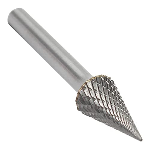 Image of Tungsten Carbide Pointed Cone Shape Double Cut Burrs File 70X12mm with 1/4 inch Dia
