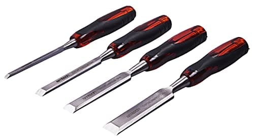 Image of Amtech – 4 Piece Go Thru Wood Chisel Set, Robust Steel Body, Ergonomic Grip, DIY & Trade Use (6 mm)