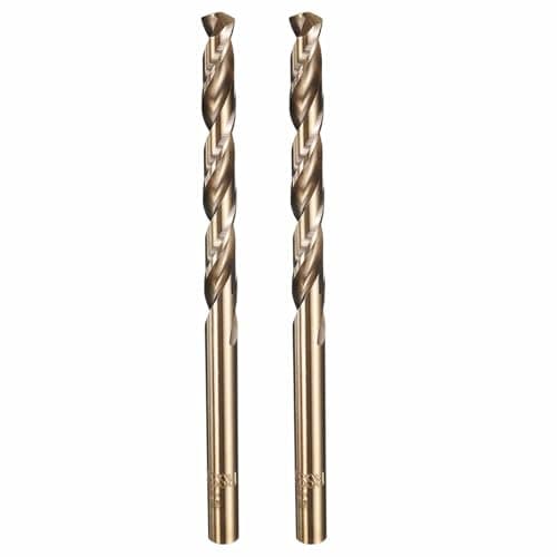 Image of Kozelo 2pcs Drill Bit - [5mm Diameter] M35 5% Cobalt HSS Cutting Tool for Machining Hard Metal Steel Woodworking Handicraft Use, 135° Cutting Angle Gold