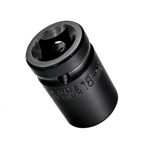 Image of Youzzei 1/2 Inch 18mm Impact Socket, 6 Point Shallow Metric Socket, Upgraded Electrophoretic Coating CR-V Steel 18mm Sockets 1/2" Drive for Car Repair Mechanical Maintenance Home Use