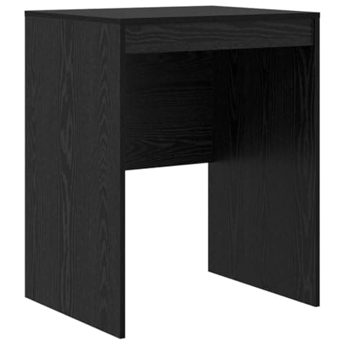 Image of RCODSSK Compact Writing Desk Black Oak 60 x 50 x 76 cm, Minimalist Engineered Wood Desk for Home Office or Study, Sturdy Frame with Clean-Lined Design, Easy Assembly with Screwdriver