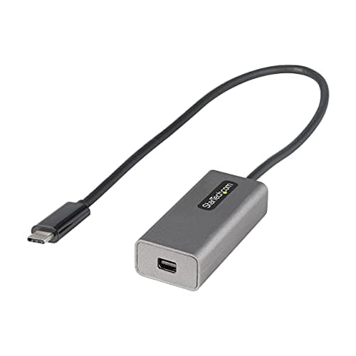 Image of StarTech.com USB C to Mini DisplayPort Adapter, 4K 60Hz USB Type C to mDP/Mini DP Monitor Video Converter Dongle, Thunderbolt 3 Compatible, 12" Attached Cable, Upgraded Version of CDP2MDP (CDP2MDPEC)