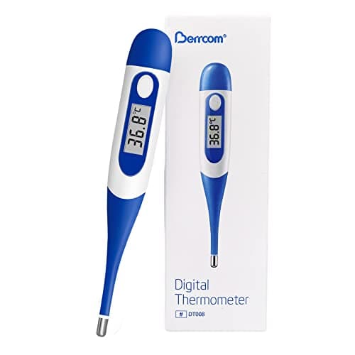 Image of Berrcom Flexible Digital Thermometer for Adults, Babies and Kids Oral and Underarm Medical Thermometer with Fever Alarm and °C/°F Switch