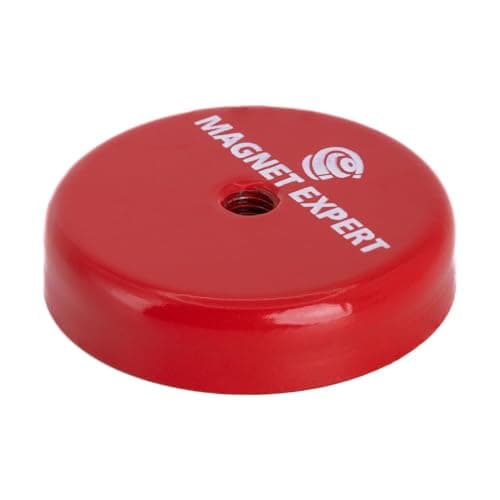 Image of Ferrite Limpet Pot Magnet c/w M6 threaded hole for Semi-Permanent Applications - 46mm dia x 11mm thick - 6kg Pull - Pack of 4