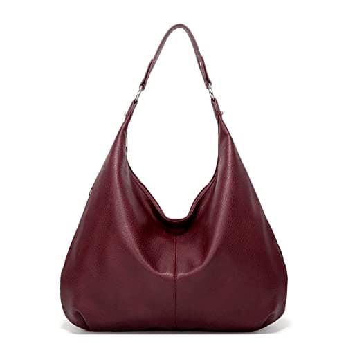 Image of Ashioup Women's Tote Bag Vintage PU Leather Handbags for Women Hobo bags Tote Shoulder Bag with Zipper, Dark Red Coffee, One Size