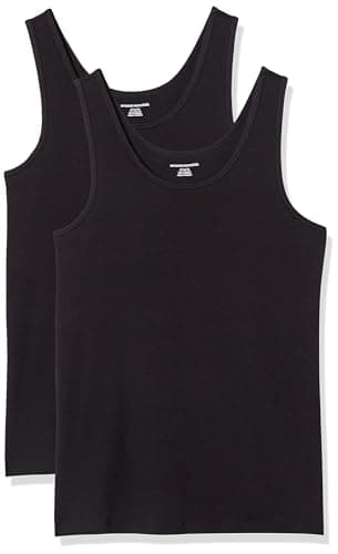 Image of Amazon Essentials Women's Slim-Fit Vest, Pack of 2, Black, M