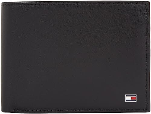 Image of Tommy Hilfiger Men’s Eton Wallet with Coin Pocket, Black (Black), One Size