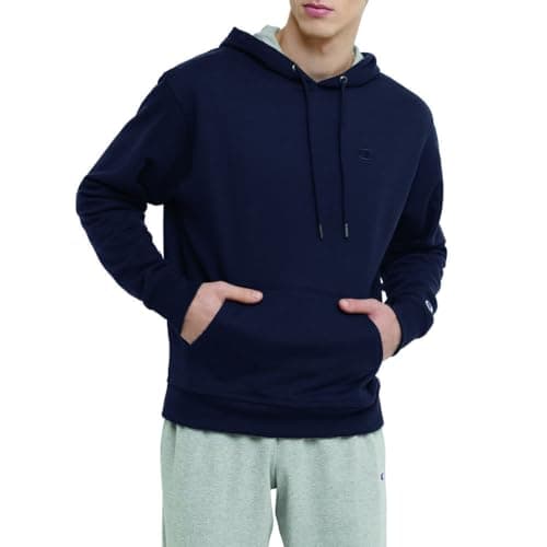 Image of Champion Men's Graphic Powerblend Fleece Hood Sweatshirt, Navy, M