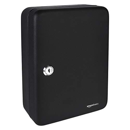 Image of Amazon Basics 48 Key Cabinet Steel Security Lock Box, Black, 17.78 D x 24.89 W x 238.76 H cm
