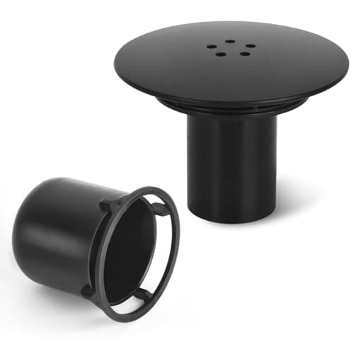 Image of Shower Drain Cover Replacement, 115mm Shower Waste Trap Cover Insert Fast Flow Bathroom Showers Tray Drain Plughole Covers for 90mm Outlet Plug Hole, Black