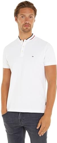 Image of Tommy Hilfiger Men's Mao RWB Tipped Slim Polo Mw0Mw34752 S/S, White, L