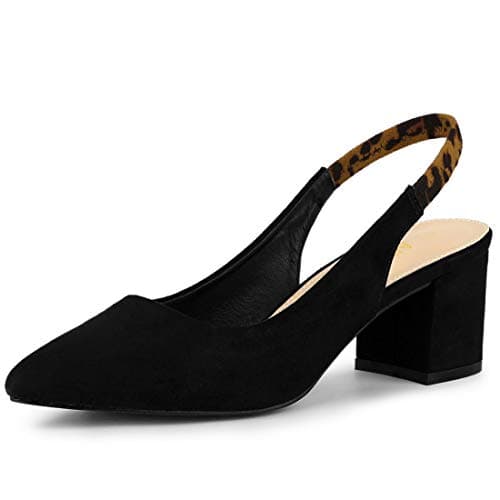 Image of Allegra K Women's Court Shoes Slingback Heels Black 4.5 UK/Label Size 7 US