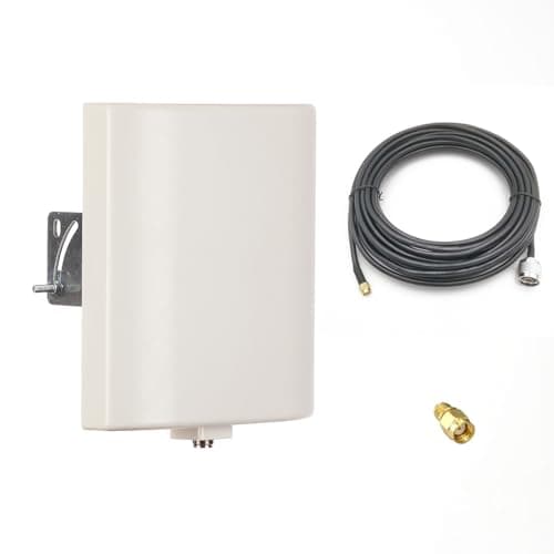 Image of 2.4G 5GHz WiFi Panel Antenna Dual Band Outdoor Pole Mount with 10ft Extension Cable SMA Male and RP-SMA Adaptor for Wireless WiFi Router Network Card Security IP Camera Video Surveillance Monitor