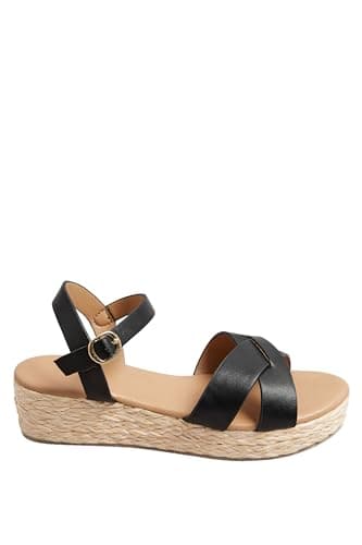 Image of Yours - Platform Espadrille Wedge Sandals In Wide E Fit & Extra Wide Eee Fit - Women's
