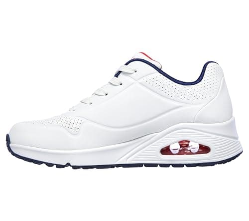 Image of Skechers Women's Uno Stand on Air Sneaker, White Navy Red, 5 UK