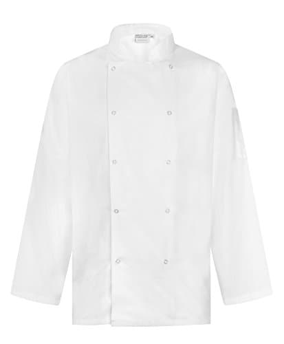 Image of Proluxe Professional Chef Jacket - Long Sleeve - Unisex - Modern Fit - Black and White available (4XL, White)