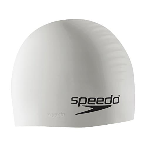 Image of Speedo Unisex Silicone Swim Cap, White, One Size UK