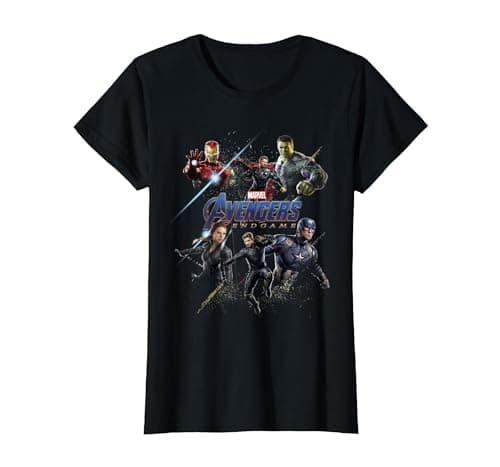 Image of Marvel Avengers Endgame Heroes Logo T-Shirt, Women, Black, Small