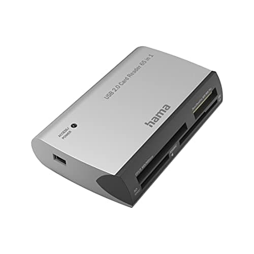 Image of Hama SD Card Reader USB 2.0 "All in One" 5 Slots (480 Mbps USB Card Reader for SD, SDHC, SDXC, microSDXC, microSDXC, MMC, MS, CF, xD Memory Cards, 5-in-1 Card Reader for Windows and Mac)