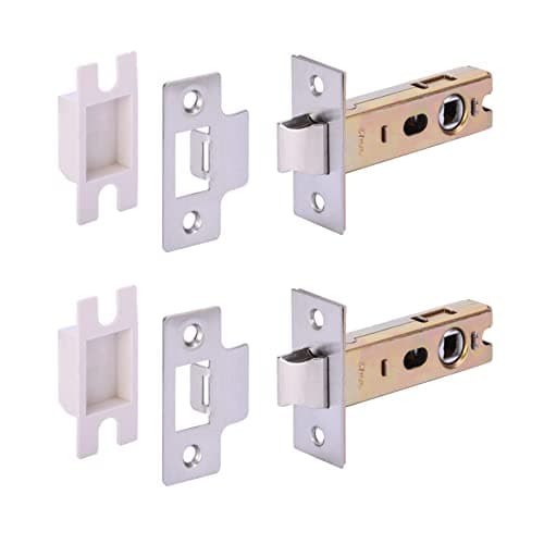 Image of HANDLEZONE® 2 Pack 76mm / 3 inch Satin Stainless Steel Premium Tubular Mortice Latch, Catch for Internal Timber Doors - 57mm Backset