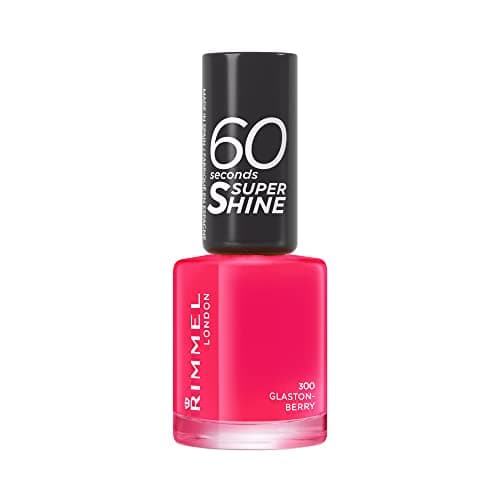 Image of Rimmel 60 Seconds Super Shine Nail Polish, 300 Glaston-Berry, Quick-Dry Nail Polish, Ultra-Shiny Finish, Easy to Apply, Vibrant Colour, Long-Wearing, Improved Formula, Vegan, 8ml