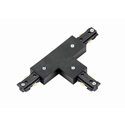 Image of Black 240V Single Circuit Track T Shape Connector Accessory Track Lighting