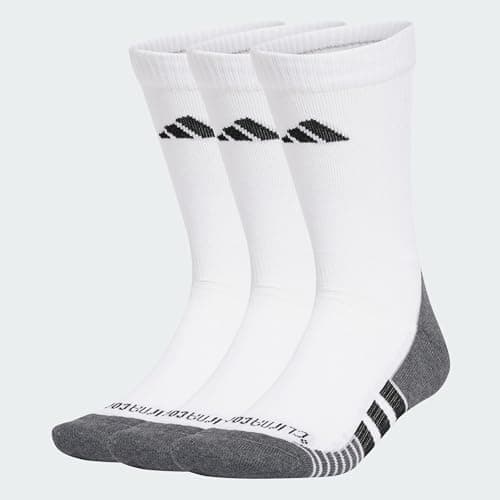 Image of adidas Unisex PERFORMANCE CLIMACOOL CUSHIONED CREW 3P, White/Black, 10.5-12.5