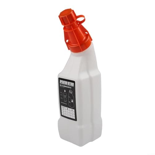 Image of Fuel and Oil Mixing Bottle 1L for 2-Stroke Garden Equipment, Compatible with Brushcutters Chainsaws, 50:1 40:1 35:1 25:1 Ratios, White Plastic Petrol Mix Container