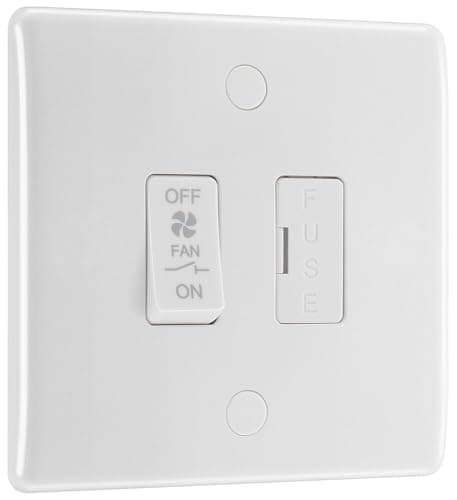 Image of BG Electrical Triple Pole Fused Fan Isolator Switch, 10A, Rond Edges, White Moulded, 815F-01