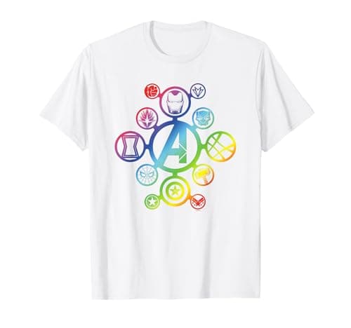 Image of Avengers Infinity War Rainbow Icons T-Shirt
