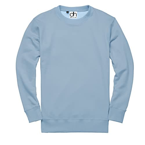 Image of D&H CLOTHING UK Premium Sweatshirts Plain Workwear Casual Crewneck Jumper Sweater Sports Leisure Fleece (L, Powder Blue)
