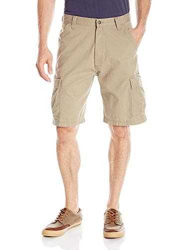 Image of Wrangler Authentics Men's Classic Relaxed Fit Cargo Short, British Khaki Twill, 32